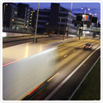Image of a lorry in transit