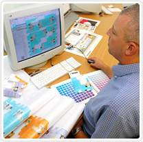 Image of a graphic designer at work